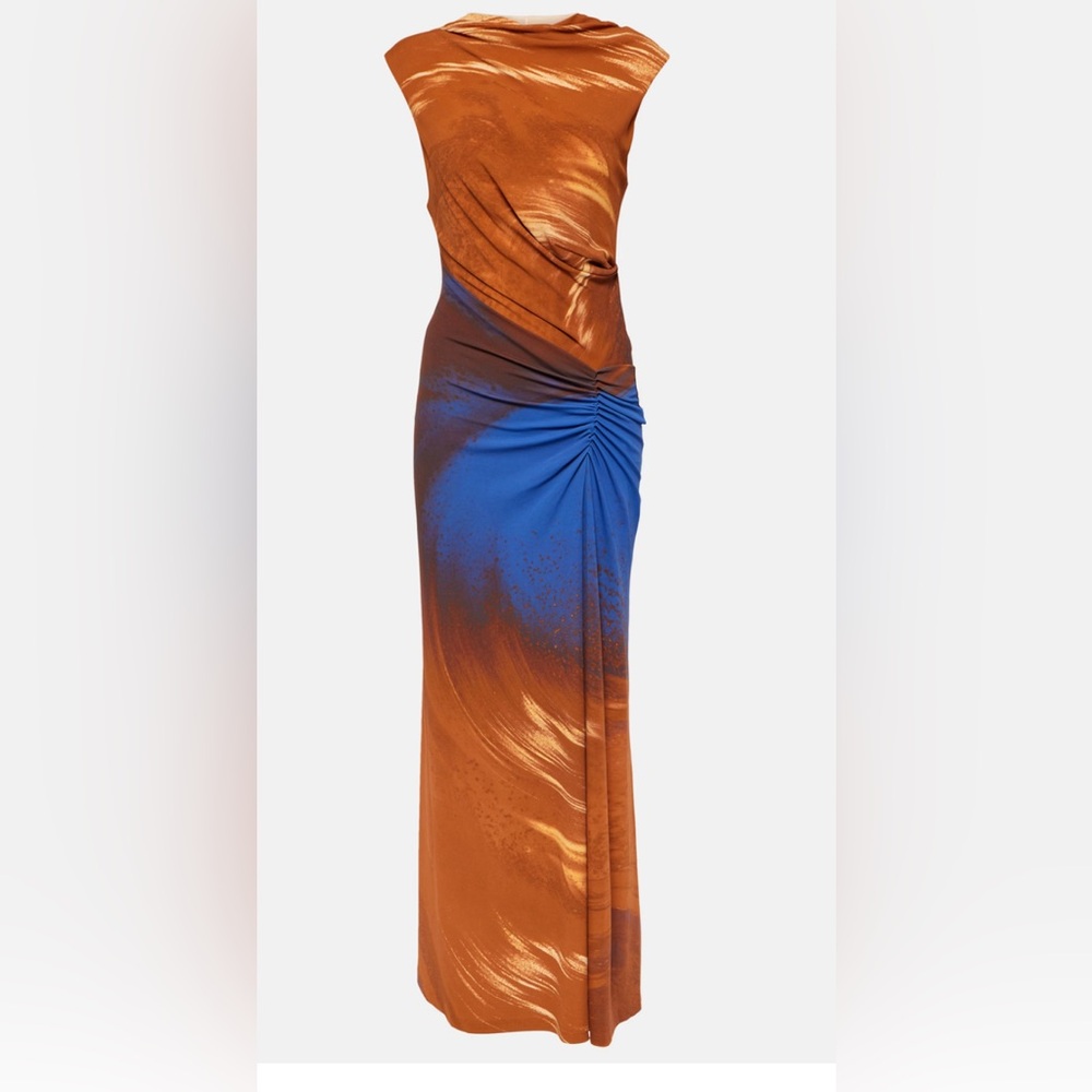 Simkhai Acacia Marble Print Sleeveless Midi Dress Size Small